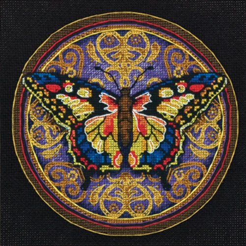 (image for) Gold Petites Ornate Butterfly Counted Cross Stitch Kit